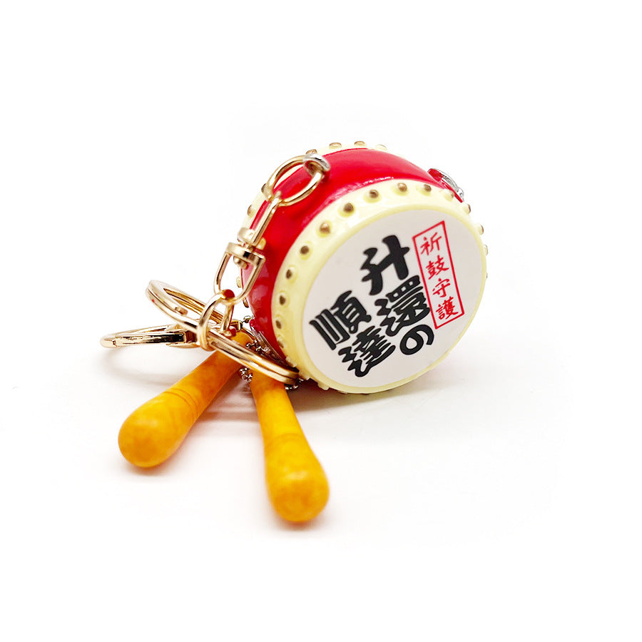 Wholesale Creative Wooden Small Simulation Drum Keychain